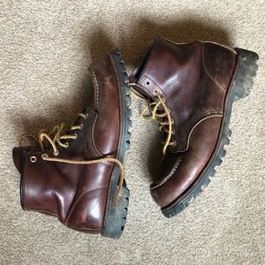 Red Wing Vibram Brown Leather Work Boot